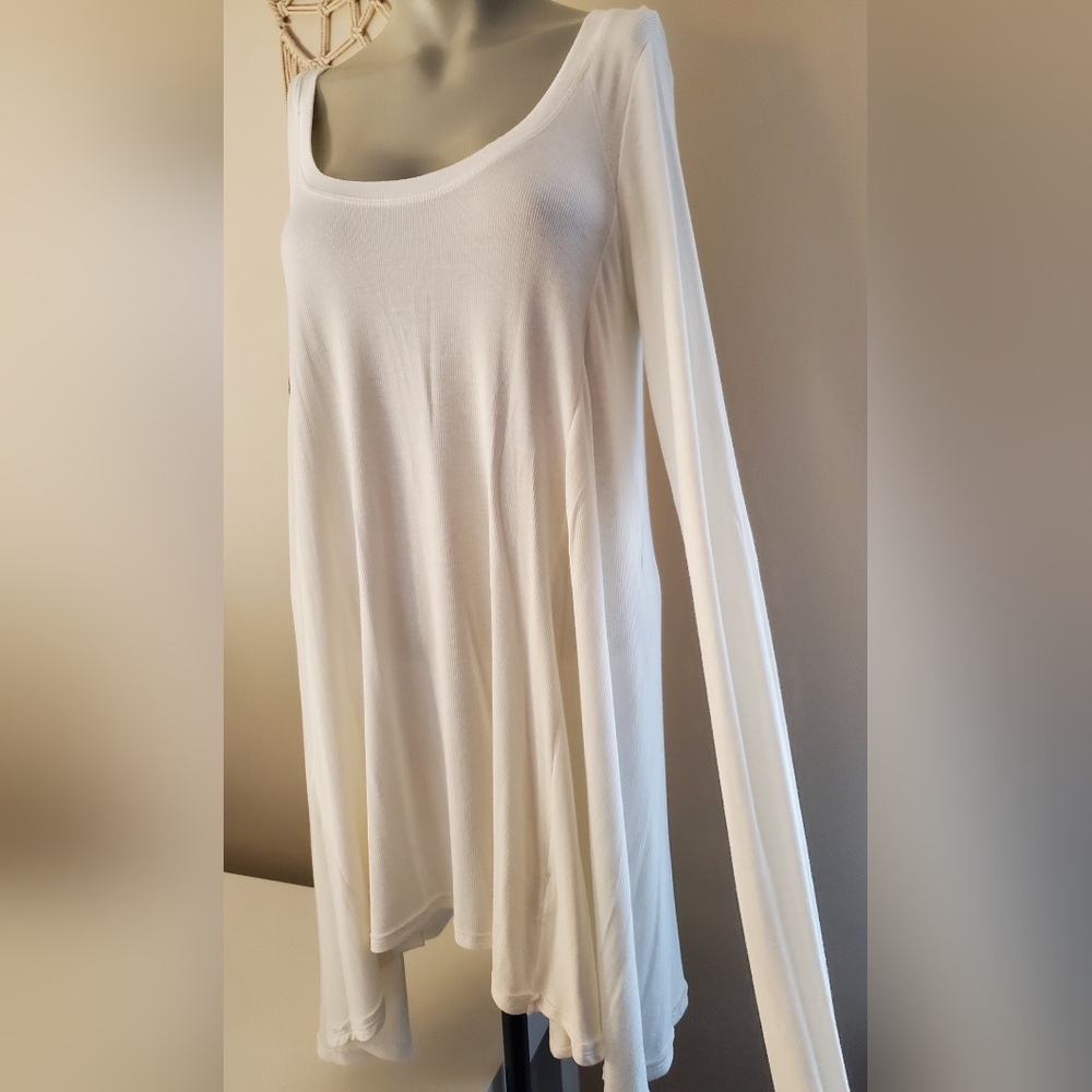 Free People Flowy Ribbed Tunic Top Size Large